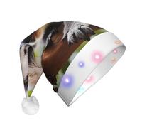 BLWSLC Un piccolo koala cappello da Babbo Natale con luci a LED per adulti, con luci a LED, adatto per Natale, Capodanno e altre feste