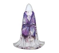 BLWSLC Viola Pittura A Olio Farfalla Stampato Mantello Con Cappuccio Per Adolescenti Adatto Per Feste E Spettacoli Palcoscenici