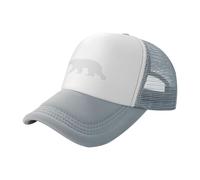 BLWSLC Walking Bear, berretto da baseball in rete con stampa nera, traspirante, adatto per pesca ed escursionismo, grigio, L