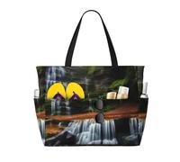 BLWSLC Waterfall View Printed, borsa da viaggio da spiaggia di grande capacità, adatta per vacanze, campeggio e uso quotidiano.