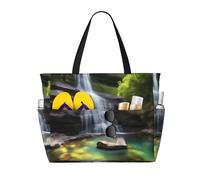 BLWSLC Waterfall Views Printed, borsa da viaggio da spiaggia di grande capacità, adatta per vacanze, campeggio e uso quotidiano.