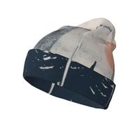 BLWSLC Wilderness Fox Art Cappello lavorato a maglia, caldo, senza orlo, elastico, adatto per casa o attività all'aperto, nero