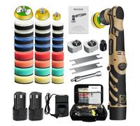 Blycorul Mini lucidatrice senza fili, 1/1,5/2 pollici, DA&RO con 11 velocità variabile 2500-6000 giri/min, 2 batterie ricaricabili da 2,3 Ah, micro lucidatrice per dettagli auto