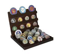 BlyeMichdi Espositore per Monete Challenge a 9 File, Porta Monete da Collezione, Espositore da Portamonete Armadietto da Collezione, per Visualizzazione Monete, Poker, Medaglie 24x19x24 cm