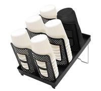 BlyeMichdi Porta Bicchierini Caffe, Distributore di Bicchieri di Carta, Supporto per Bicchieri di Carta, Organizzatore di Bicchieri di carta con 6 Scomparti per Stazione Caffè Bar, 33x22x20CM