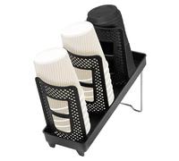 BlyeMichdi Porta Bicchierini Caffe, Distributore di Tazze da Caffè Regolabile, Organizzatore Portabicchieri Caffè, Supporto per bicchieri di Carta con 6 Scomparti per Stazione Caffè Bar, 33x11x20 cm