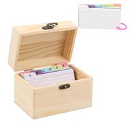 BlyeMichdi Scatola per Flashcards con 150 Cartoncini Colorati A6, Scatola per Schede di Indice, Adatta per Viaggiare, Appunti Didattici, Ricette o Schede Flash, Dimensioni interne 13,5 x 8,5 x 9 cm