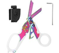 Blyxon Cesoie multifunzione 6 in 1 per risposta alle emergenze, forbici tattiche pieghevoli per traumi, forbici da campeggio e salvataggio, con fondina (magiche luminose)