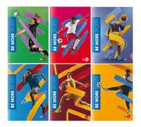 BM - 0122399 - Maxiquaderno Be More Sporty - A4 - 36+2 fogli - 100gr - 1 rigo c-margine - BM - 92597 - Conf. da 10 Pz. - 0122399