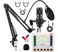BM-800 - Set di accessori per podcast, microfono per podcast, cambia voce con microfono a condensatore per telefono, PC, DJ, perfetto per registrazione video, streaming multimediale, giochi e canto