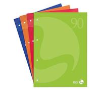 BM BeMore - Blocco Collato L/L con Fori Color, 0100231 - Blocco Collato Formato A4 - Rigatura 4mm, Quadretti 4mm - 50 Fogli - Confezione da 10 Pezzi - Colori Assortiti