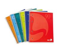 BM BeMore - Blocco Spiralato Color 0105337 - 60 Fogli - Blocco Spiralato con Fori - Formato A5 - Rigatura 5mm con Quadretti 5mm - Carta 90 g/mq - 8 Colori Assortiti - Confezione 5 Pezzi
