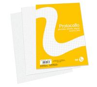 BM BeMore - Carta Protocollo A4, 0100187 - Rigatura 5mm con Quadretti 5mm - Carta 60 g/mq - Blister da 200 Fogli da Protocollo - Ideale per Scuola e Ufficio