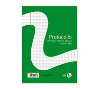 BM BeMore - Carta Protocollo A4 (21cm x 29,7cm), 0100478 - Rigatura 4F - Quadretti 4mm con Margini - Carta 60 g/mq - Blister di Carta Protocollo da 200 Fogli