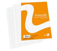 BM BeMore - Carta Protocollo A4 (21cm x 29,7cm), 0108336 - Rigatura Q, Quadretti 5mm con Margini - Carta 60 g/mq - Blister di Carta Protocollo da 200 Fogli