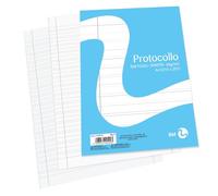 BM BeMore - Carta Protocollo A4 (21cm x 29,7cm), 0109292 - Rigatura B, Righe con Margini per la 3° classe delle Elementari - Carta 60 g/mq - Blister da 200 Fogli