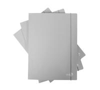 BM BeMore - Cartelline 3 Lembi con Elastico Dorso 1 cm - 0123594 - Cartellina Formato A4 - Copertina Pesante 700 g/mq - Confezione da 6 pezzi - Colori business grigio chiaro