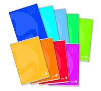 BM BeMore- Color 80, 0110594 - Quaderno Formato A4 (21 cm x 29,7 cm) - Rigatura Bianco - Carta 80g/mq - 9 Colori Assortiti - Confezione composta da 12 pezzi