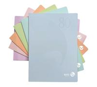 BM BeMore - Color 80 Pastello - 0121004 - Quaderno Formato A4 - Rigatura 1R - Righe Senza Margini - Carta 80G/Mq - Colori Assortiti - Confezione 10 Pezzi