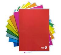 BM BeMore - Color Basic 0110606 - Quaderno Formato A4 - Rigatura Q - Quadretti con Margini - Carta 80g/mq - 9 Colori Assortiti - Confezione da 10 Pezzi