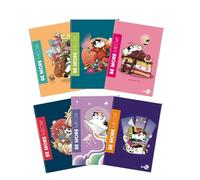 BM BeMore MEOW Maxi quaderni in formato A4 - Rigatura C, righe con margini per 4° e 5° elementare - Set da 10 pezzi con copertine assortite fantasia gatti - 72 pagine, carta da 100g