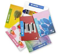BM BeMore Pop A4 Quaderni Set | Maxi Quaderni Rigatura 1R per Scuole Medie e Superiori | Quaderni Aesthetic Appunti con Copertina Fantasie Assortite - 10 Pezzi, Carta 100g/mq