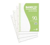 Bm - BeMore - Ricambi Bandup A4 Con Banda Rinforzata - Rigatura 10Mm - Quadretti 1Cm - Dimensione 21Cm X 29,7Cm - Confezione Da 40 Fogli - Carta 90G/Mq - 0105497