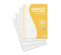 BM BeMore - Ricambi Bandup A4 Con Banda Rinforzata - Rigatura 5Mm - Quadretti Con Margini Per 4° E 5° Elementare - 40 Fogli - Carta 90G/Mq - 0105489