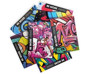 BM BeMore Urban A4 Maxi Quaderni a Righe per Scuole Medie, Superiori e Università | Quaderni Aesthetic con Effetti Lucidi e Opachi, Fantasie Assortite - Set 10 pezzi, Carta 100g/mq, Rigatura 1R