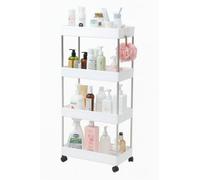 BM Carrello Portaoggetti con Ruote a 4 Ripiani - Scaffale Mobile da Cucina, Bagno o Lavanderia - Organizzatore Slim tra Mobili, in Plastica Resistente, Facile da Pulire (40x21.5x85CM)