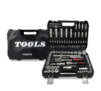 BM TOOLS Set di attrezzi 108 pezzi BMT-108-PCS Chiave a cricchetto a bussola in acciaio vanadio bussole, meccanico, garage, bricolage