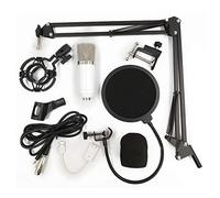 Bm700 - Kit microfono a sospensione professionale per studio live streaming, con microfono a condensatore, colore: Bianco