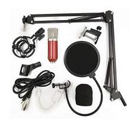 Bm700 - Kit microfono a sospensione professionale per studio live streaming, registrazione a condensatore, colore: Rosso