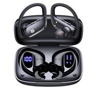 bmani Auricolari wireless Bluetooth con display a LED 80 ore, gancio sovraurale con microfono, suono stereo, facili controlli a pulsante, auricolari sportivi per corsa, allenamento e palestra, colore