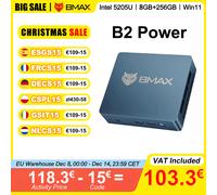 BMAX B2 Alimentazione Intel 5205U 8 GB + 256 GB SSD Windows 11 Pro 2,4 GHz 5 GHz Wi-Fi dual band Bluetooth 5.0 USB × 4 HDMI × 1 B2 Power