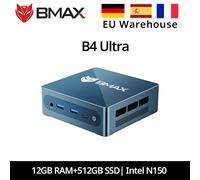 BMAX B4 Ultra Mini PC Windows 11 PC Intel N150 12 GB 512 GB SSD 2 * HDMI 1 * Tipo-C Supporta 4K a 60 Hz 1000 MHz Grafica Intel USB