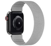 BMBEAR Cinturino elastico ad anello singolo, compatibile con Apple Watch da 42 mm, 44 mm, 45 mm, in nylon intrecciato, da donna e uomo, per iWatch serie 7/6/5/4/3/2/1/SE, grigio chiaro