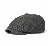 Bmeigo Berretto piatto da uomo in tweed regolabile, in lana a spina di pesce, casual, berretto da newsboy Gatsby Ivy Irish Forward Cap Cabbie cappello per guida a caccia, 56-60 cm, primavera, autunno,