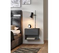 BMG Möbel Comodino da appendere a parete con cassetto, moderno in bianco, antracite o decorazione in legno (1, antracite, cassetto + ripiano)