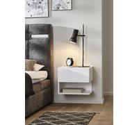 BMG Möbel Comodino da appendere a parete con cassetto, moderno in bianco, antracite o decorazione in legno (1, bianco, cassetto + ripiano)