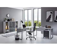 BMG-Moebel.de Set completo di mobili da ufficio ufficio Office Edition in grigio chiaro/antracite lucido (set 2)