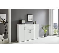 BMG Möbel Office Edition Set 16, armadietto da ufficio con manici in metallo, made in Germany (bianco/bianco opaco)