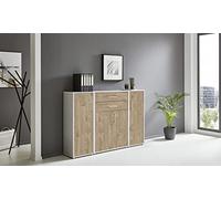 BMG Möbel Office Edition Set 16, armadietto da ufficio con manici in metallo, prodotto in Germania, grigio chiaro, oro Harbor Oak)