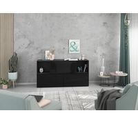 BMG Möbel Set di 5 credenze personalizzabili con fronti in MDF Softclose, ideale come comò per camera da letto (antracite - nero lucido)