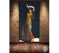 BMGKYAGL Ballerina di flamenco vintage, stampa su tela, poster, decorazione da parete, decorazione della stanza, immagine artistica per la casa, 50x90 cm, senza cornice