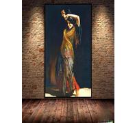 BMGKYAGL Ballerina di flamenco vintage, stampa su tela, poster, decorazione da parete, decorazione della stanza, quadro artistico per la casa, 40x70 cm, senza cornice