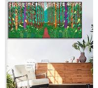 BMGKYAGL David Hockney Astratto Primavera Arriva Alberi Percorso Paesaggio Art Poster Tela Pittura Stampe murali Immagine Soggiorno Decorazioni per la casa 70x140 cm Senza cornice