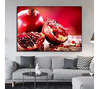 BMGKYAGL Dipinto su tela con melograno rosso, arte murale, immagini di frutta, poster e stampe per soggiorno, cucina, decorazione da parete, 80x120 cm, senza cornice