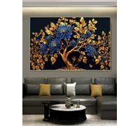 BMGKYAGL Elegante dipinto su tela con albero dei soldi dorato e fiore, One Piece, poster e stampe, quadro da parete per soggiorno, cornice 40x80 cm