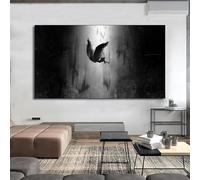 BMGKYAGL L'angelo Lucifero cade dal cielo, dipinto su tela, ali nere, poster e stampe anime per l'arredamento del soggiorno, 50x70 cm, senza cornice